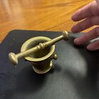Antique Vintage Heavy Solid Brass Apothecary Pharmacy Medicine Mortar Pestle Set