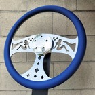 18  Billet Mud Flap Girls Steering Wheel Royal Blue Vinyl Big Rig Semi Truck