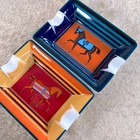 Hermes Paris Ashtray Mini Trays Set Of 2 Paddock Horse 8 X 6cm