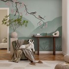 Large Wall Mural Wallpaper For Living Room Flowers And Birds Against The Hills