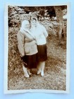 1950s Original Snapshot Rural Old Woman And Young Attractive Woman Vintage Photo