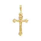 14k Solid Yellow Gold Cross Pendant - 0 82  Small Jesus Christ Crucifix - Pt1008