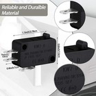 Weewooday 6 Pcs Microwave Oven Door Switch Replacement Part W10269458 Black 