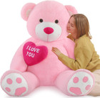 Giant Teddy Bear Stuffed Animal 52  - Big Teddy Bear With Heart - Large I Love Y