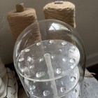 42 Thimble Glass Dome With W  Walnut Base  no Thimbles Included  5 5x11 