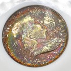 1958-d 50c Franklin Half Dollar Old Ngc Fatty Ms65 - Fantastic Rainbow Toning