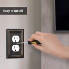 Dewenwils 4-pack Duplex Wall Plate  Metal Wall Outlet Cover  Aged Bronze  Duplex