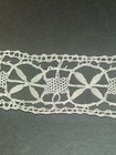 Antique Cardboard Lace Flounce Edging Trim Embroidered French Floral Linen 90   