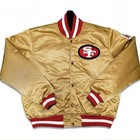 Mens Vintage 80s San Francisco 49ers Bomber Vintage Reversible Gold Jacket