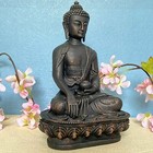 New Sitting Buddha Idol Statue Showpiece  antique Copper Color For Home Decor Uk