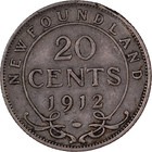 1912 20 Cents Newfoundland Canada Silver   Fine Detail