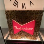Vintage Budweiser Lighted Desk Clock W  Roman Numeral Face In Case Breweriana