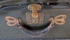 Vintage Excelsior Steamer Trunk Suitcase Chest     Brass Hardware  Leather Handle 