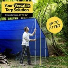  Adjustable Tarp Poles - Extend To 92  - Portable   Lightweight  Ideal 2 Pack