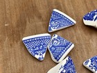 Tumbled Sea Glass Pottery Shards Blue Willow Transfer Ware Lot 1714