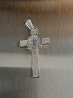  925 Sterling Silver Jesus Christ st  Benedict Cross 44mm  Pendant Medal 