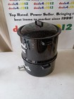 Vintage Double Steam Speckled Black Seafood Lobster Steamer Clam Corn Broth Pot