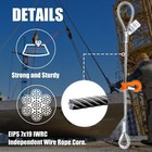 Single Leg Wire Rope Sling 1 4t 3300lbs Rated Load 10 Ft Length 3 8 Inch