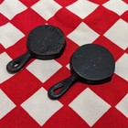 Vintage Set Of 2 Miniature Dollhouse Cast Iron Skillet Frying Pan