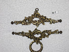 B-7  Antique Ornate Brass Bell Pull Hardware 5 1 2   140mm  2 Pc Hanger Set 