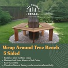 All Things Cedar 52    Wood Tree Bench 5 Side Wrap Around Outdoor Seating  Natural