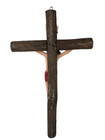  Crucifijo 20   Tronco De Madera   Round Wood Brown Crucifix Hecho En Mexico