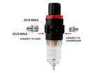 Hubest Airbrush Compressor Pressure Regulator Water Trap Filter Water Moisture G