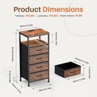 Led Nightstand With 3 4 5 Fabric Drawers   Charging Station bed Side End Table