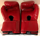 Title Classic Adult Small Red Vinyl Boxing Gloves Hook And Loop Close