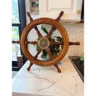 Vintage Port Of Baltimore 1706 Wooden Ships Wheel Brass Center Wall Decor 23 