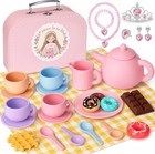 Silicone Tea Set  Tea Party Set For Little Girls  Kids Pretend Role Play Kitchen