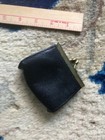 Vintage Axcess Genuine Leather Woman Kiss Lock Coin Purse Wallet Made In Italy