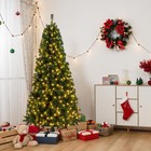 7ft Pre-lit Christmas Tree With 200 Led Lights  1100 Pvc Tips  Metal Stand  8 Mo