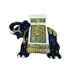 Unique Hand-painted Ceramic Xxl Elephant Plant Stand - Hollywood Regency Style