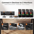 Tesmart 4 Port Kvm Switch Dual Monitor Displayport  Support 4k 60hz Usb 3 0 Kvm