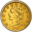 1836  2 50 Gold Script 8 Quater Eagle Pcgs Vf Details Just Graded Gold Shield  