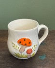 Pair Of Vintage Merry Mushrooms Coffee Mugs Retro 70s Kitsch