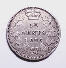 1896 Canada Silver Dime - Ten Cents - Obv   6 - Vf Condition