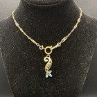 Vintage 12k Gold Filled Pocket Watch Chain Fob Necklace dog Clip  Floral Swirl