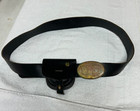 Us Civil War Cap Box With Belt  Us Buckle  Lambs Wool  Black Leather