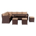 8 Pieces Patio Furniture Set Outdoor Rattan Wicker Sectional Sofa  W  Table