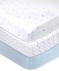 3 Pack 100  Natural Cotton Fitted Crib Sheets 52  X 28  - Soft  Breathable  H   