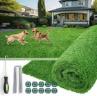 Artificial Turf Grass Outdoor - Synthetic Realistic Fake Grass Indoor Rug Wit   