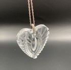 Vintage Waterford Crystal Heart Pendant Necklace Silver Chain
