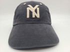 Vintage New York Black Yankees Blue Marlin Strapback  fits Small  Hat Cap  read 