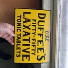 Use Duffee s Fifty Fifty Laxative Tonic Tablets Antique 1920 Original Tin Sign