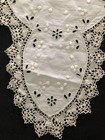 Antique Vtg   Unusual Cut Out Embroidered Doily Lace Trim Chair Dresser