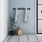 Large Black Coat Rack Wall Mount 6 Hooks 16  Stainless Steel For Bathroom