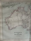 1872 Australia   New Zealand Hand Coloured Original Antique Map By W g  Blackie