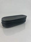 6 Alessi For Delta Long Asian Plates Black Oval Dessert sushi  Bread  044207703